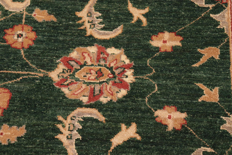 handmade Traditional Kafkaz Green Beige Hand Knotted RECTANGLE 100% WOOL area rug 8x10