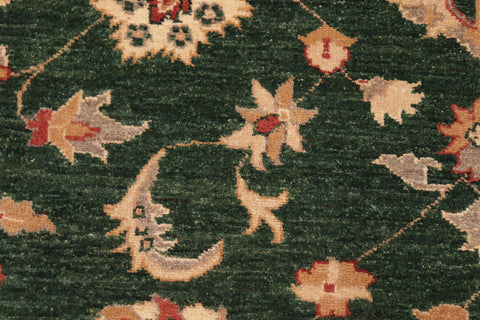 handmade Traditional Kafkaz Green Beige Hand Knotted RECTANGLE 100% WOOL area rug 8x10