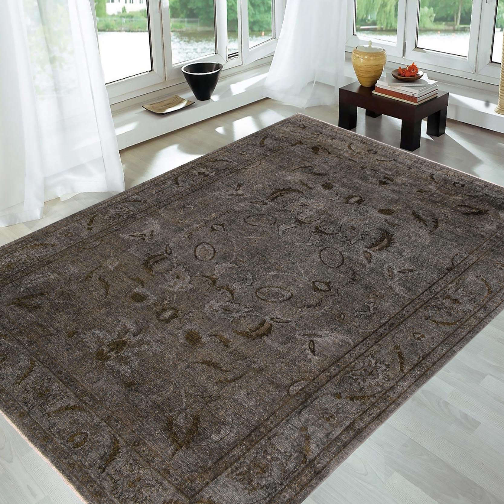 handmade Over Dyed Over Dyed Lt. Green Lt. Green Hand Knotted RECTANGLE 100% WOOL area rug 10' x 13'