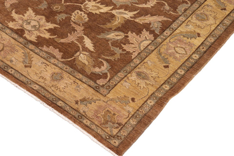handmade Traditional Kafkaz Brown Gold Hand Knotted RECTANGLE 100% WOOL area rug 8x10
