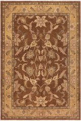 handmade Traditional Kafkaz Brown Gold Hand Knotted RECTANGLE 100% WOOL area rug 8X10