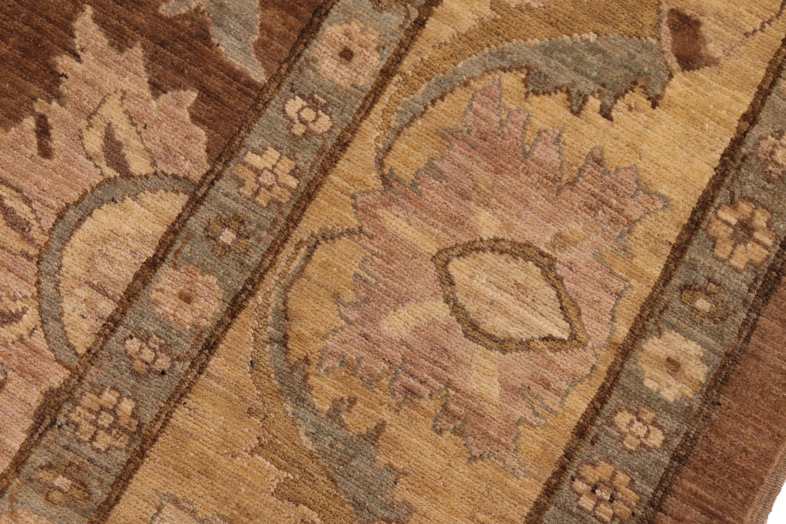 handmade Traditional Kafkaz Brown Gold Hand Knotted RECTANGLE 100% WOOL area rug 8x10
