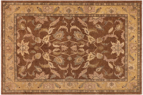 handmade Traditional Kafkaz Brown Gold Hand Knotted RECTANGLE 100% WOOL area rug 8x10