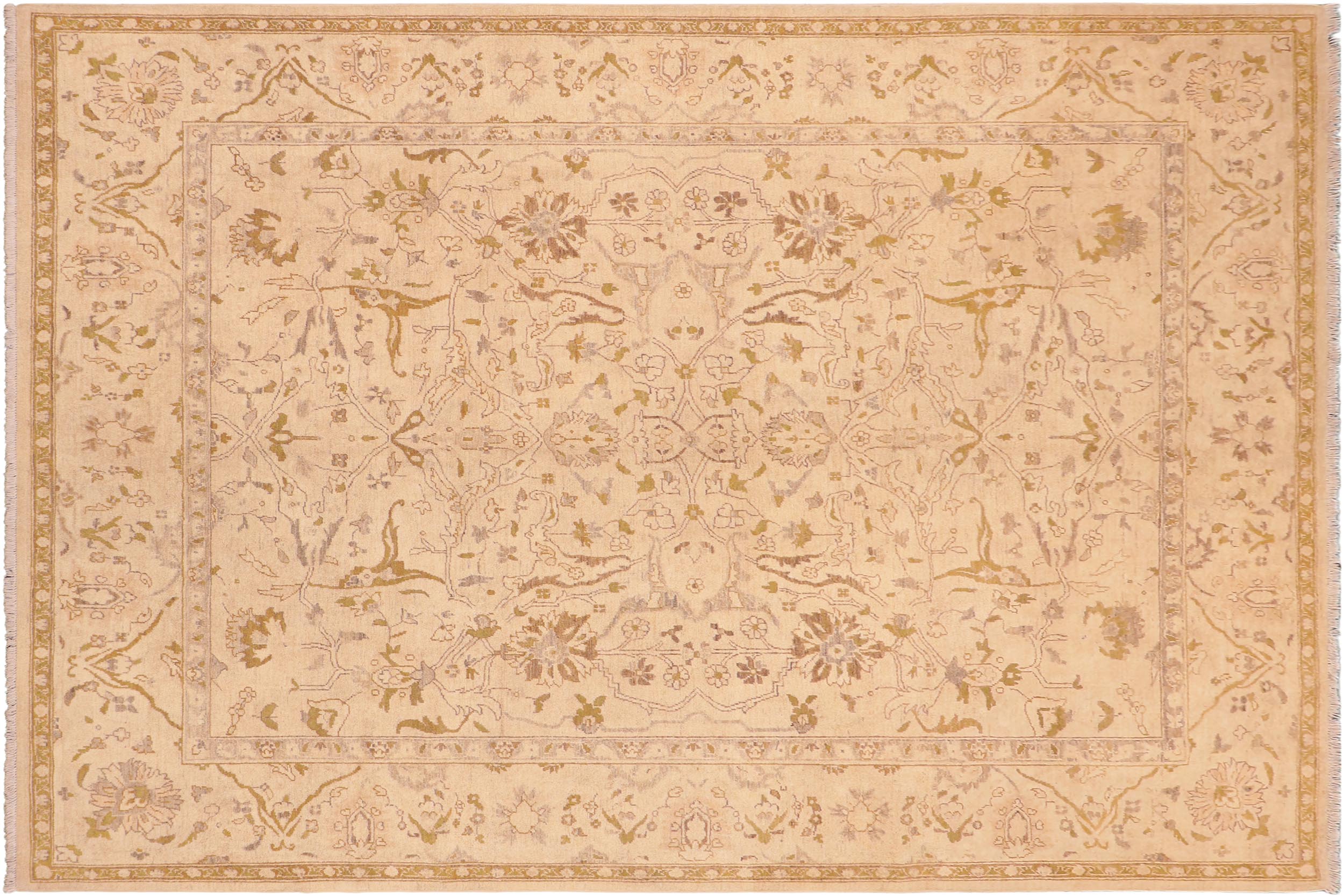 handmade Traditional Kafkaz Beige Gold Hand Knotted RECTANGLE 100% WOOL area rug 8x10