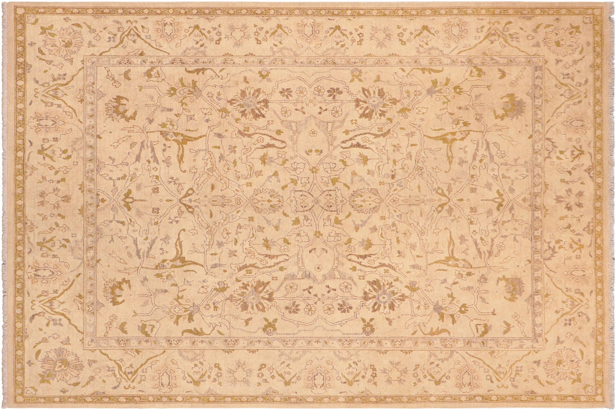handmade Traditional Kafkaz Beige Gold Hand Knotted RECTANGLE 100% WOOL area rug 8x10