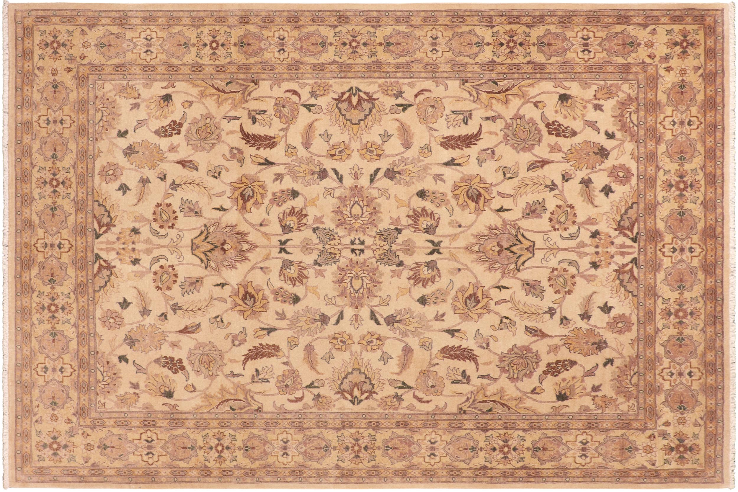 handmade Traditional Kafkaz Beige Green Hand Knotted RECTANGLE 100% WOOL area rug 8x10