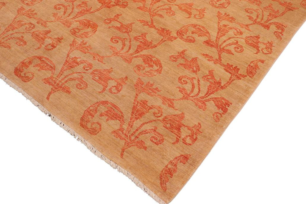 handmade Transitional Kafkaz Tan Red Hand Knotted RECTANGLE 100% WOOL area rug 8 x 10