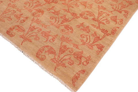 handmade Modern Kafkaz Tan Red Hand Knotted RECTANGLE 100% WOOL area rug 8' x 10'