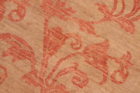 handmade Modern Kafkaz Tan Red Hand Knotted RECTANGLE 100% WOOL area rug 8' x 10'