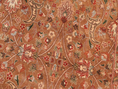 handmade Traditional Lahore Brown Green Hand Knotted RECTANGLE 100% WOOL area rug 8x11