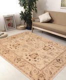 handmade Traditional Kafkaz Tan Brown Hand Knotted RECTANGLE 100% WOOL area rug 8 x 10