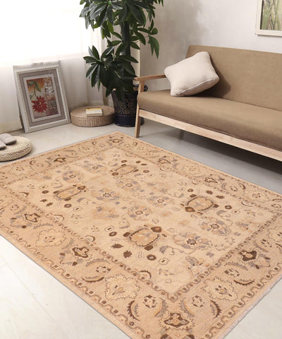 handmade Traditional Kafkaz Tan Brown Hand Knotted RECTANGLE 100% WOOL area rug 8x10