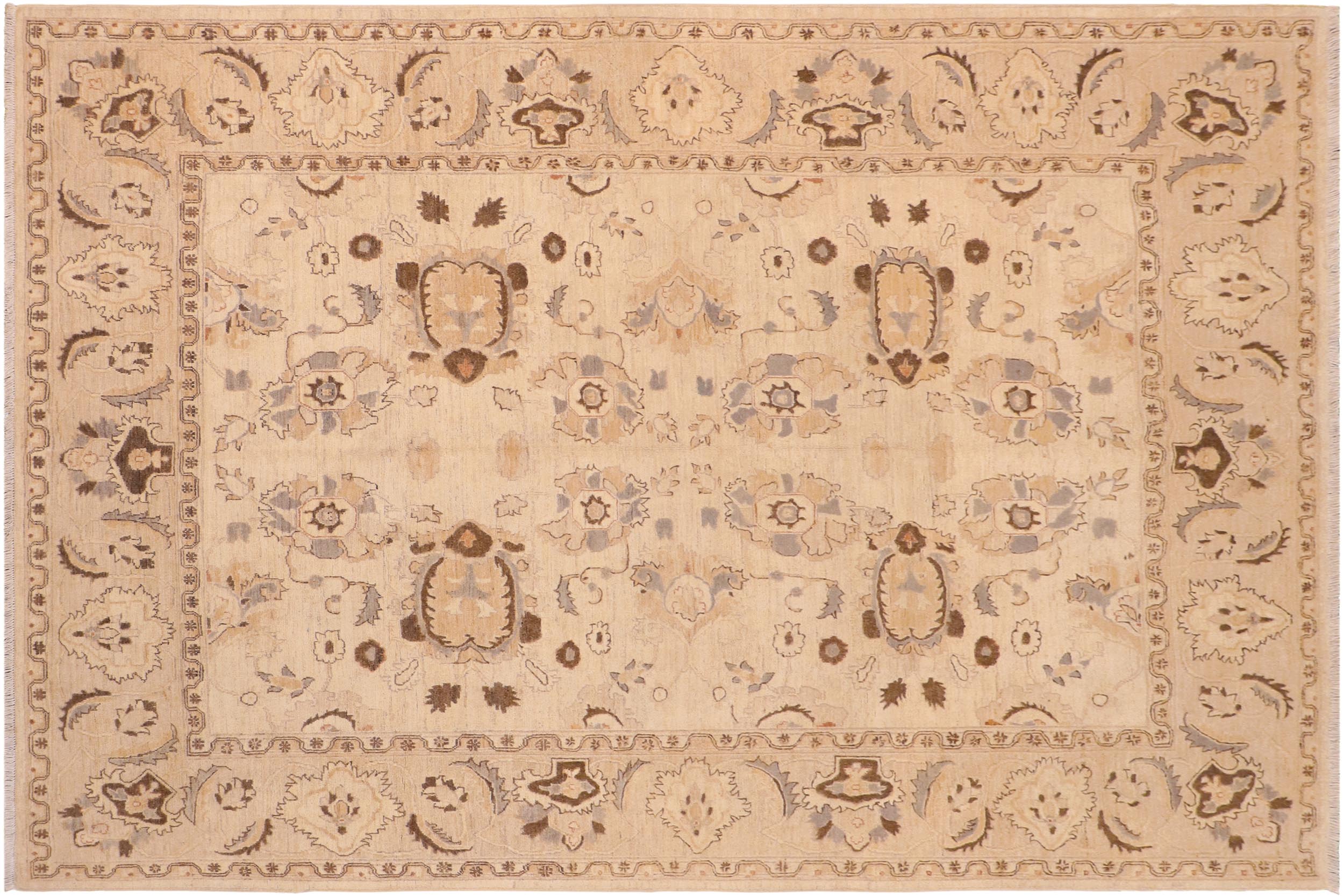handmade Traditional Kafkaz Tan Brown Hand Knotted RECTANGLE 100% WOOL area rug 8x10