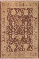 handmade Traditional Kafkaz Brown Tan Hand Knotted RECTANGLE 100% WOOL area rug 8X10