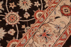 handmade Transitional Kafkaz Brown Beige Hand Knotted RECTANGLE 100% WOOL area rug 8X10