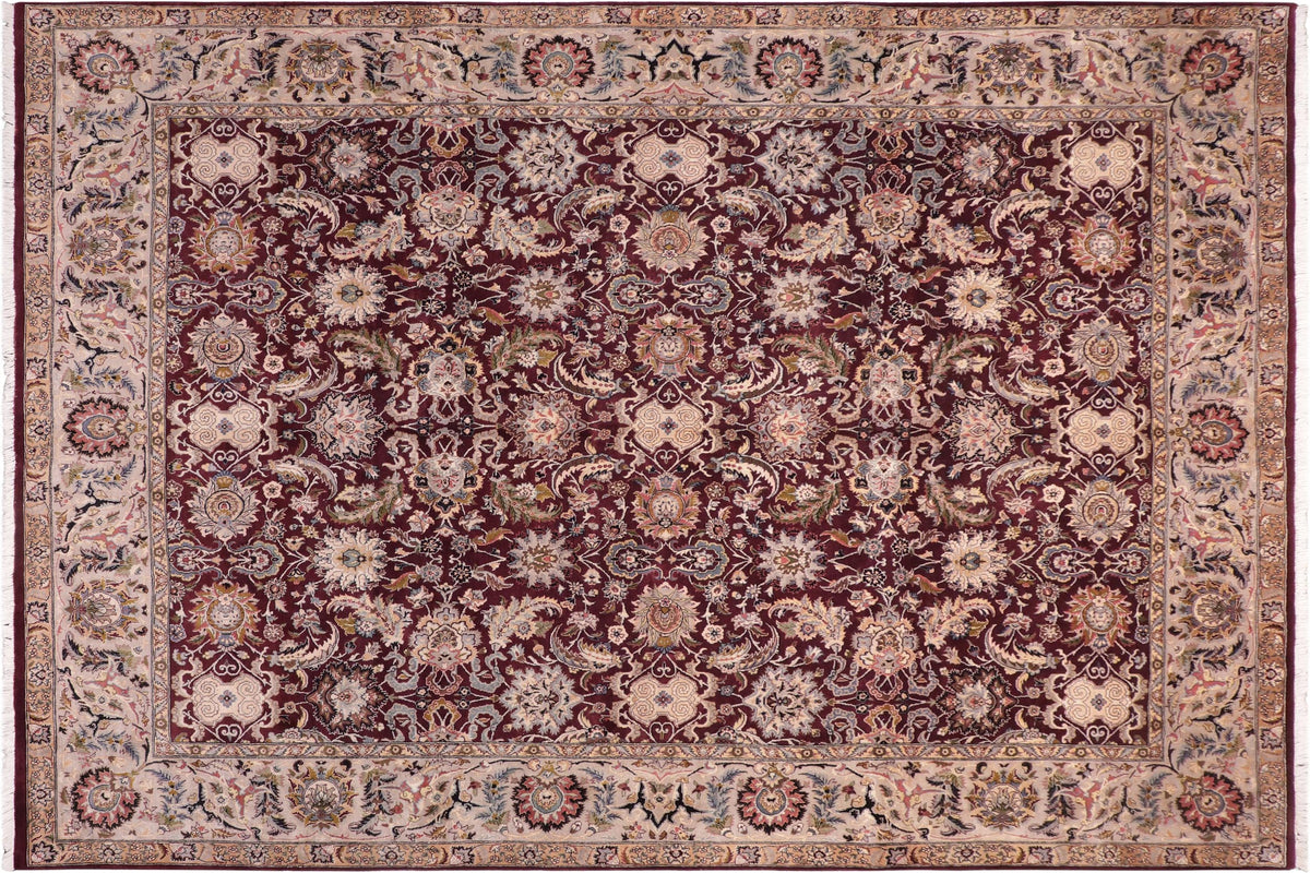 handmade Traditional Agra Red Grey Hand Knotted RECTANGLE 100% WOOL area rug 8x10