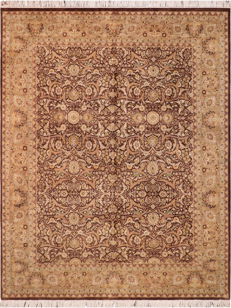 handmade Traditional Regular Brown Tan Hand Knotted RECTANGLE 100% WOOL area rug 8x11