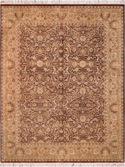 handmade Traditional Regular Brown Tan Hand Knotted RECTANGLE 100% WOOL area rug 8x11