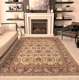 handmade Traditional Kafkaz Beige Brown Hand Knotted RECTANGLE 100% WOOL area rug 8 x 10