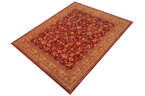 handmade Traditional Lahore Rust Tan Hand Knotted RECTANGLE 100% WOOL area rug 8' x 10'