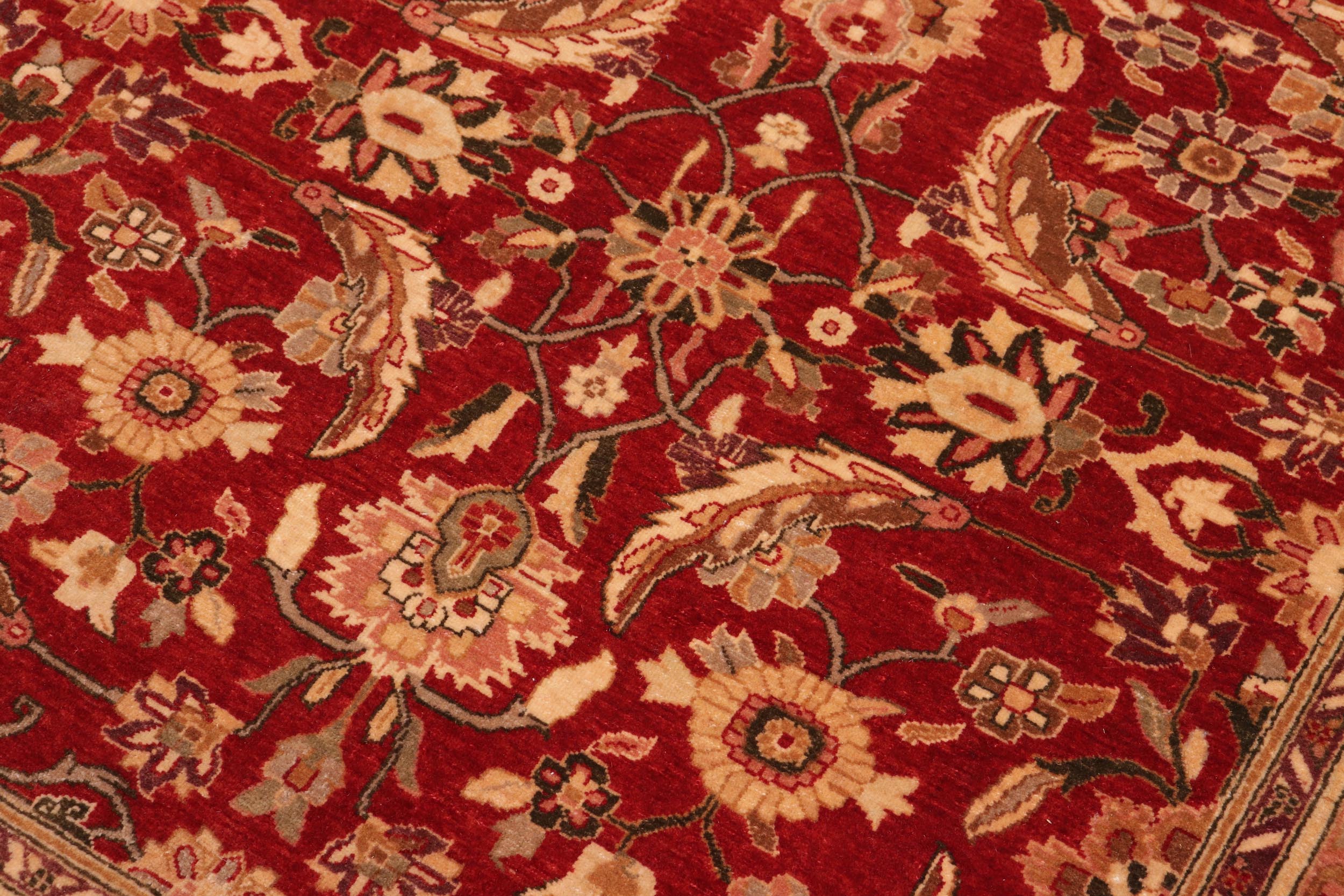 handmade Traditional Lahore Rust Tan Hand Knotted RECTANGLE 100% WOOL area rug 8' x 10'