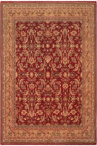handmade Traditional Lahore Rust Tan Hand Knotted RECTANGLE 100% WOOL area rug 8'X10'