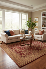 Turkish Knotted Istanbul Lynetta Rust/Tan Wool Rug - 7'11''X8'8''