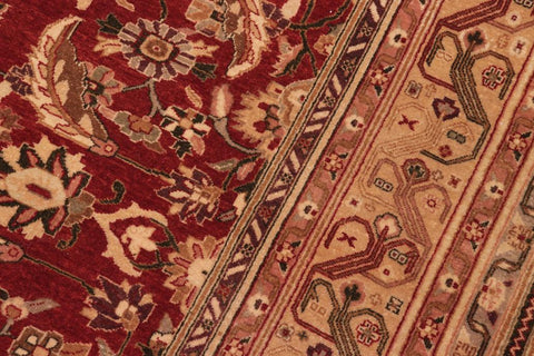 handmade Traditional Lahore Rust Tan Hand Knotted RECTANGLE 100% WOOL area rug 8'X10'