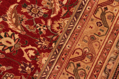 handmade Traditional Lahore Rust Tan Hand Knotted RECTANGLE 100% WOOL area rug 8' x 10'