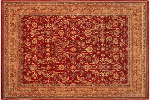 handmade Traditional Lahore Rust Tan Hand Knotted RECTANGLE 100% WOOL area rug 8' x 10'
