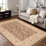 handmade Traditional Kafkaz Brown Beige Hand Knotted RECTANGLE 100% WOOL area rug 8 x 10