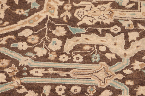 handmade Transitional Kafkaz Brown Beige Hand Knotted RECTANGLE 100% WOOL area rug 8' x 10'