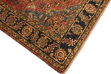 handmade Traditional Kafkaz Rust Blue Hand Knotted RECTANGLE 100% WOOL area rug 4 x 6