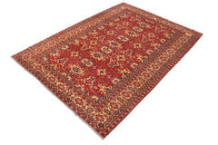 handmade Geometric Super Kazak Red Gold Hand Knotted RECTANGLE 100% WOOL area rug 10X13