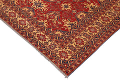 handmade Geometric Super Kazak Red Gold Hand Knotted RECTANGLE 100% WOOL area rug 10X13