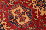 handmade Geometric Super Kazak Red Gold Hand Knotted RECTANGLE 100% WOOL area rug 10 x 13
