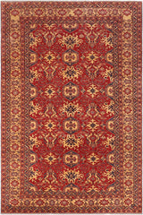 handmade Geometric Super Kazak Red Gold Hand Knotted RECTANGLE 100% WOOL area rug 10X13