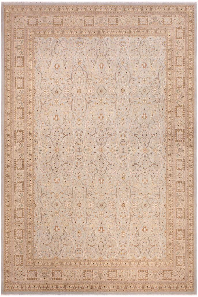 handmade Traditional Design Lt. Blue Ivory Hand Knotted RECTANGLE 100% WOOL area rug 9'X12'