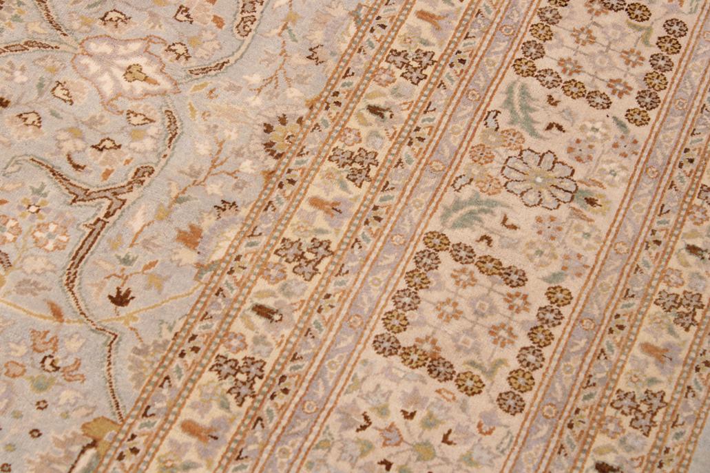 handmade Traditional Design Lt. Blue Ivory Hand Knotted RECTANGLE 100% WOOL area rug 9'X12'