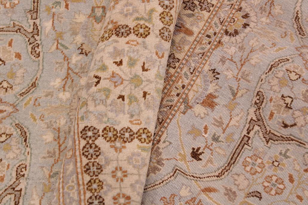 handmade Traditional Design Lt. Blue Ivory Hand Knotted RECTANGLE 100% WOOL area rug 9'X12'