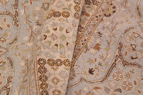 handmade Traditional Design Lt. Blue Ivory Hand Knotted RECTANGLE 100% WOOL area rug 9'X12'