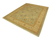 handmade Traditional Veg Dye Lt. Blue Lt. Tan Hand Knotted RECTANGLE 100% WOOL area rug 9x12