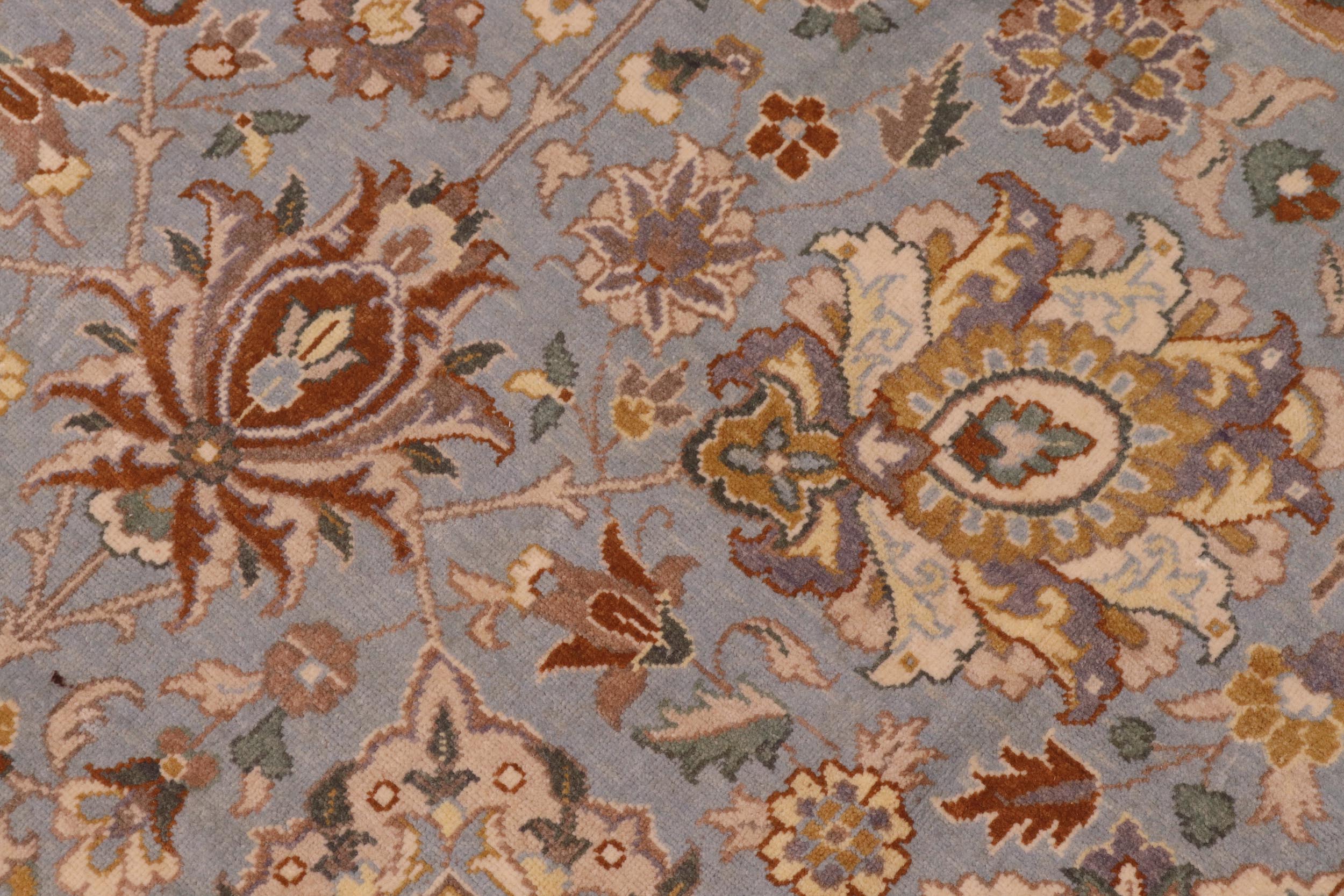 handmade Traditional Veg Dye Lt. Blue Beige Hand Knotted RECTANGLE 100% WOOL area rug 9' x 12'