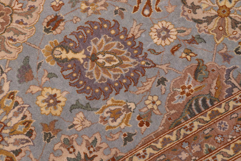 handmade Traditional Veg Dye Lt. Blue Beige Hand Knotted RECTANGLE 100% WOOL area rug 9' x 12'