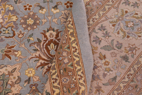 handmade Traditional Veg Dye Lt. Blue Beige Hand Knotted RECTANGLE 100% WOOL area rug 9' x 12'