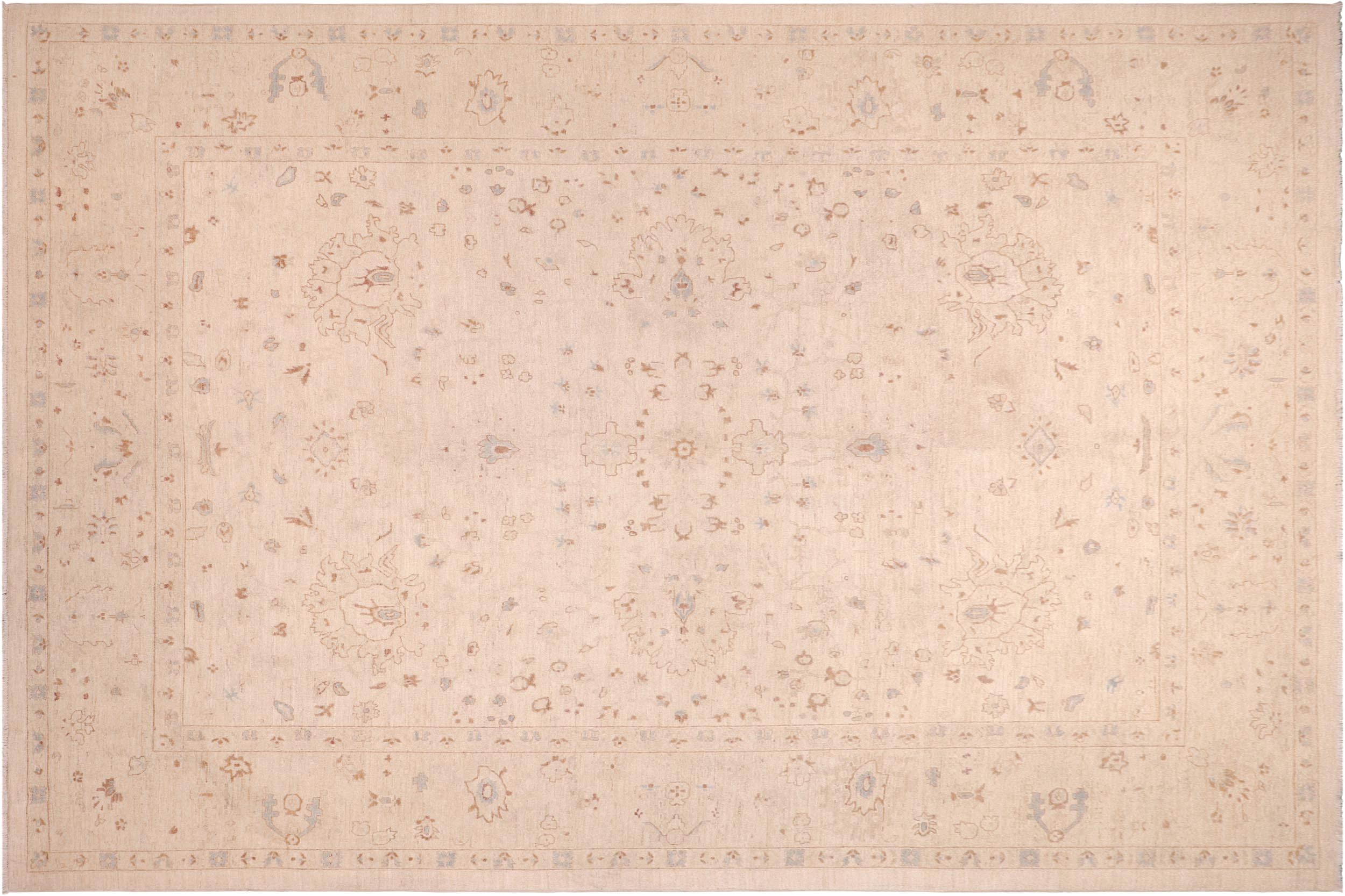 handmade Traditional Kafkaz Lt. Tan Tan Hand Knotted RECTANGLE 100% WOOL area rug 9x12