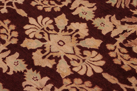 handmade Transitional Kafkaz Drk. Red Beige Hand Knotted RECTANGLE 100% WOOL area rug 9' x 13'