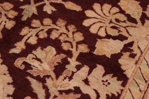 handmade Transitional Kafkaz Drk. Red Beige Hand Knotted RECTANGLE 100% WOOL area rug 9' x 13'
