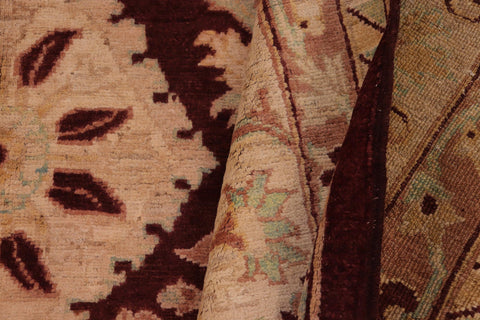 handmade Transitional Kafkaz Drk. Red Beige Hand Knotted RECTANGLE 100% WOOL area rug 9' x 13'