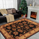 handmade Traditional Kafkaz Black Gold Hand Knotted RECTANGLE 100% WOOL area rug 9 x 12